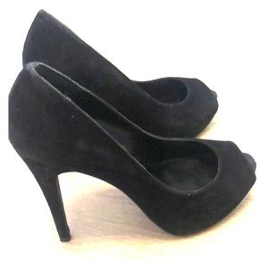 Brand new black suede heels